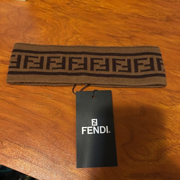 Fendi Motif Headband Brown/Black NWT AUTHENTIC - Picture 1 of 3